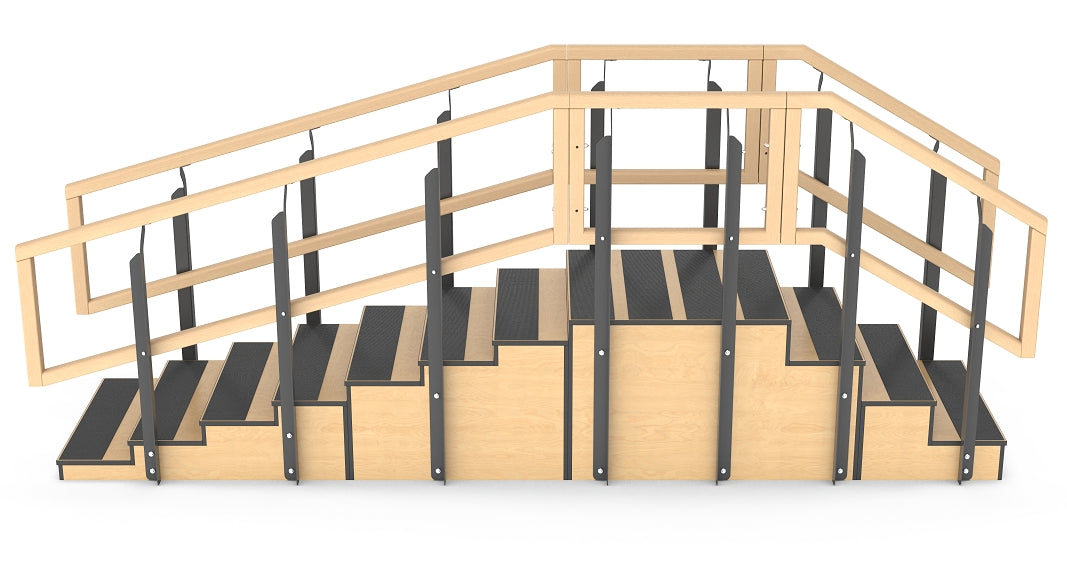 Convertible Rehab Staircase Training Stairs (4 & 8 Steps with Platform)