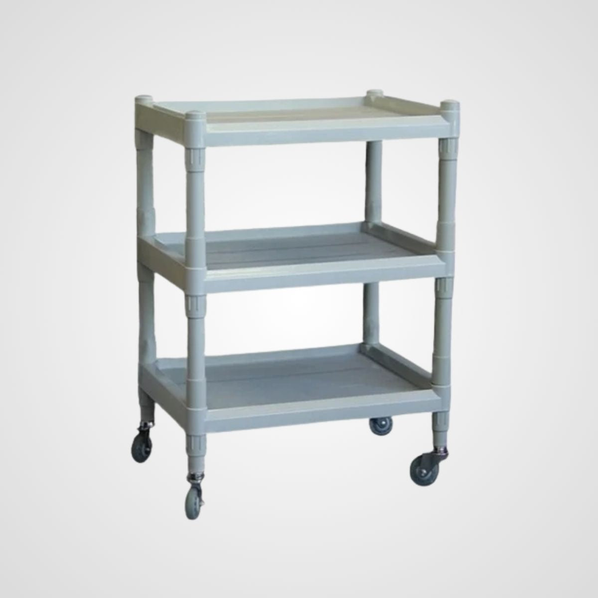 Plastic Utility Cart With 2 Shelf Side Rails