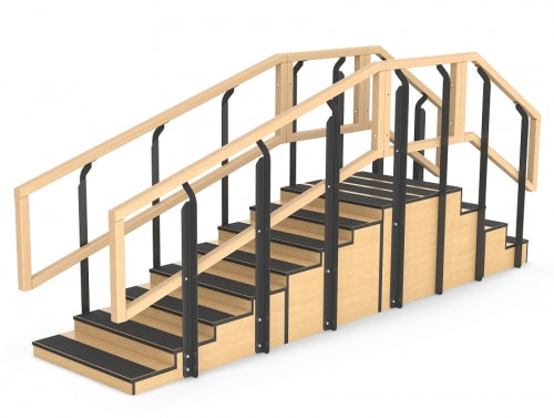 Convertible Rehab Staircase Training Stairs (4 & 8 Steps with Platform)