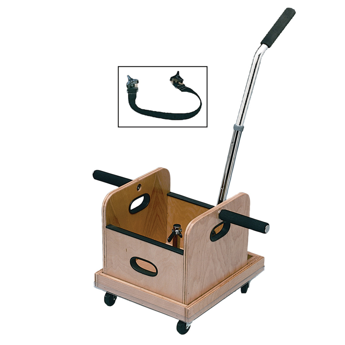 Mobile Weighted Cart with Straight Handle and Accessory Box
