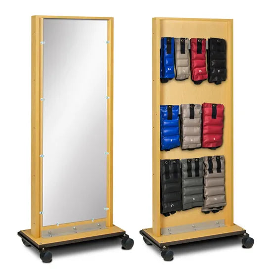 Mobile Adult Mirror with Cuff Weight Rac