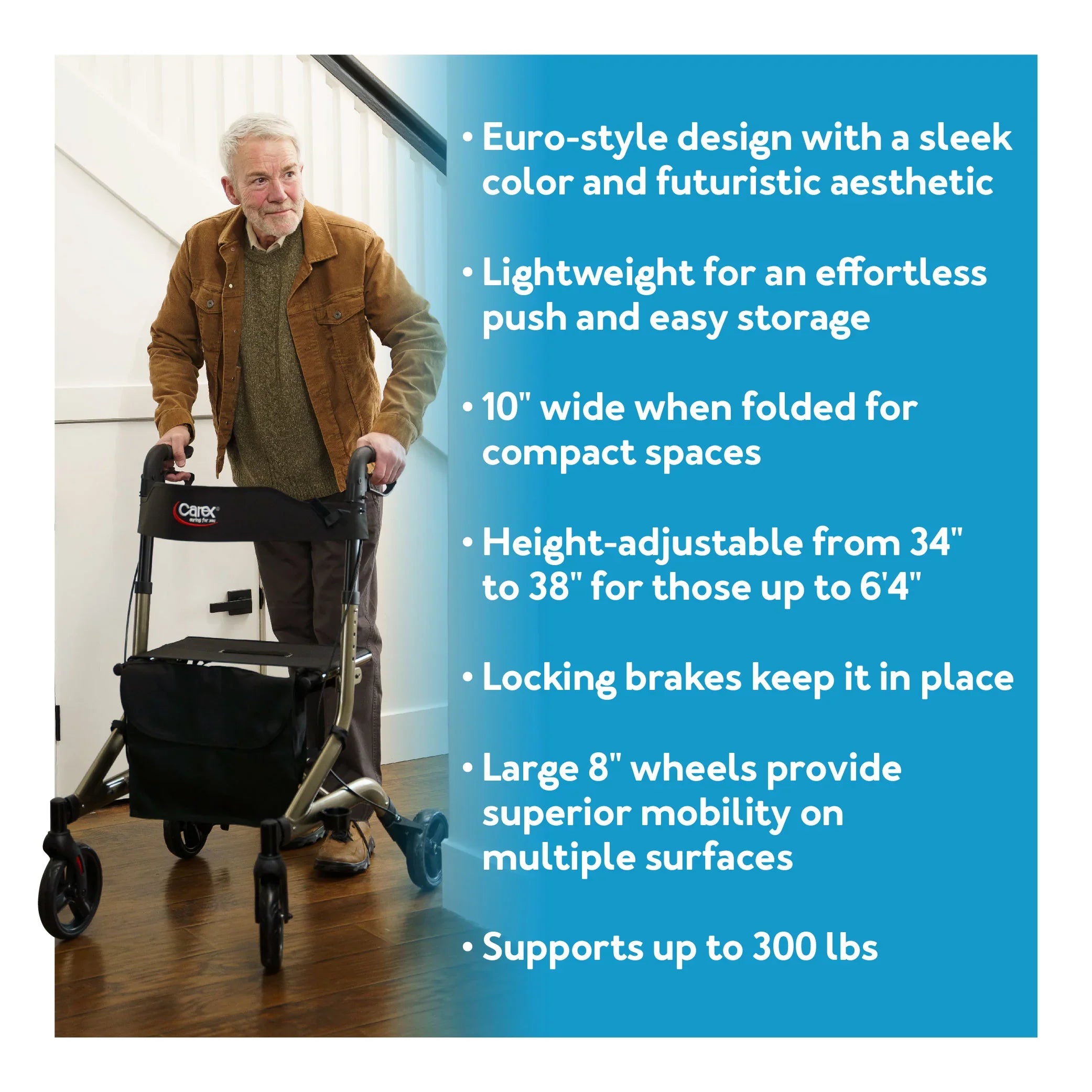 Physys Carex Crosstour Rolling Walker – Physio supplies canada