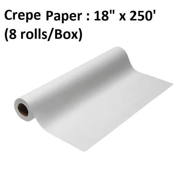 Crepe Exam Table Paper 18"X250 Ft Premium (8 ROLLS/BOX)