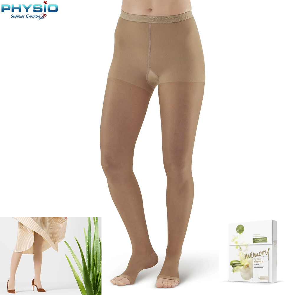 Memory Aloe Vera Open Toe Pantyhose ( 20-30 mmHg) - physio supplies canada