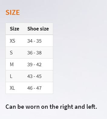 Foot Braces Size chart in Ontario