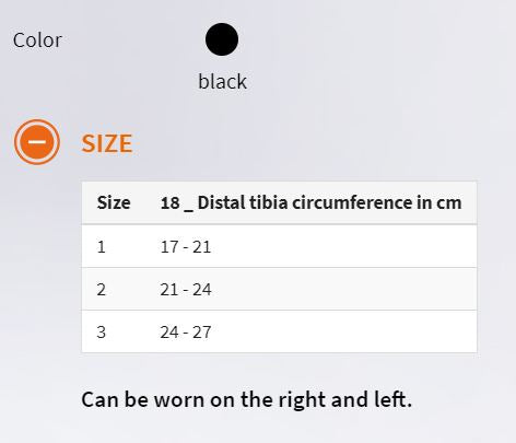 heel spur bandage Size Chart