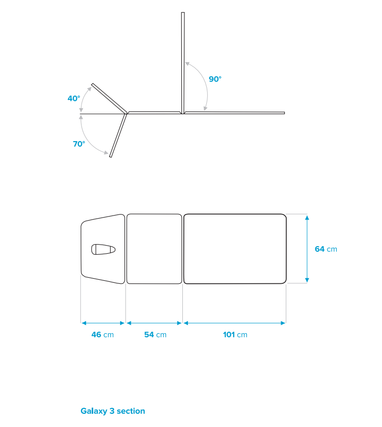 Galaxy 3 Section Table - physio supplies canada