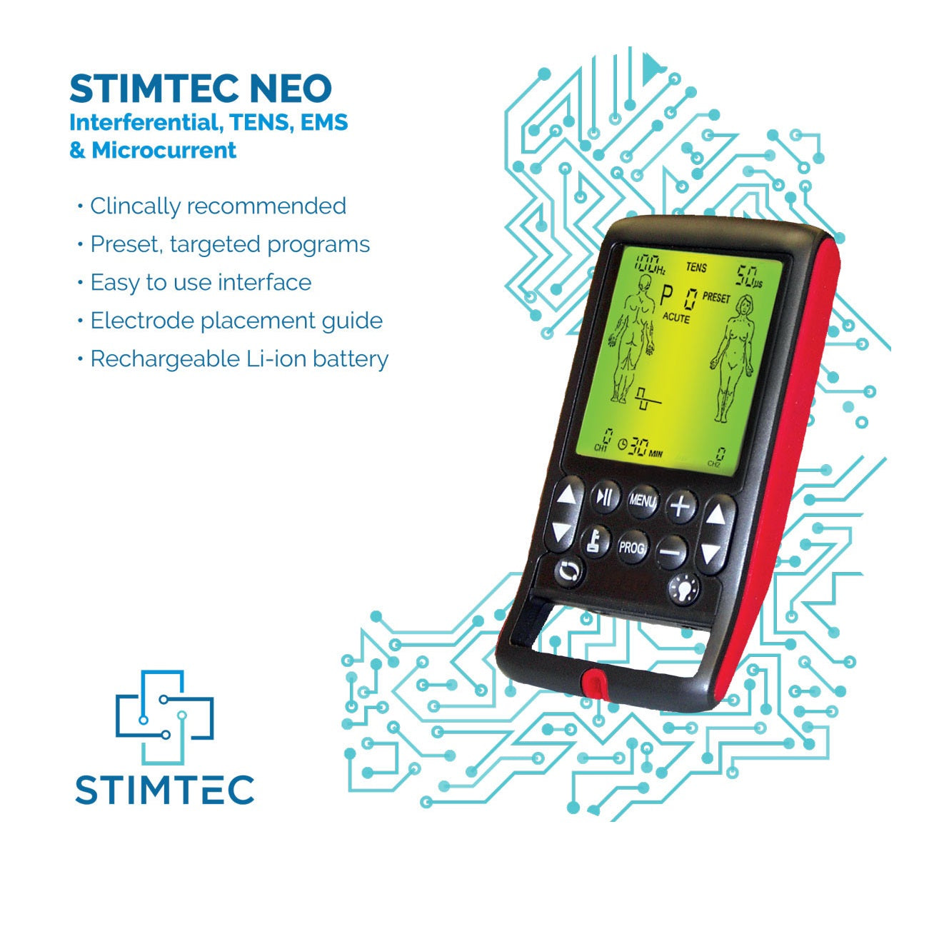 StimTec NEO (Tens/EMS/IFC/Microcurrent) - physio supplies canada