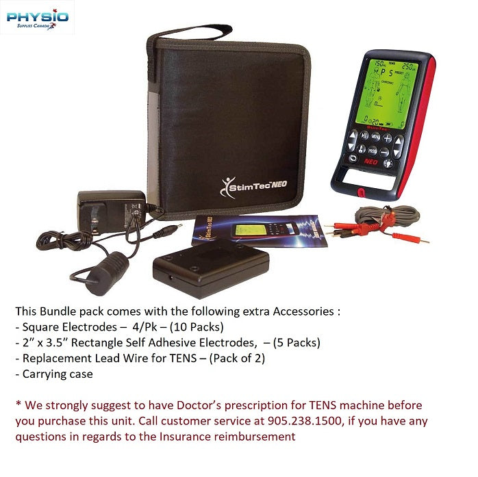 StimTec NEO with Tens/EMS/IFC/Microcurrent - Bundle Pack - physio supplies canada