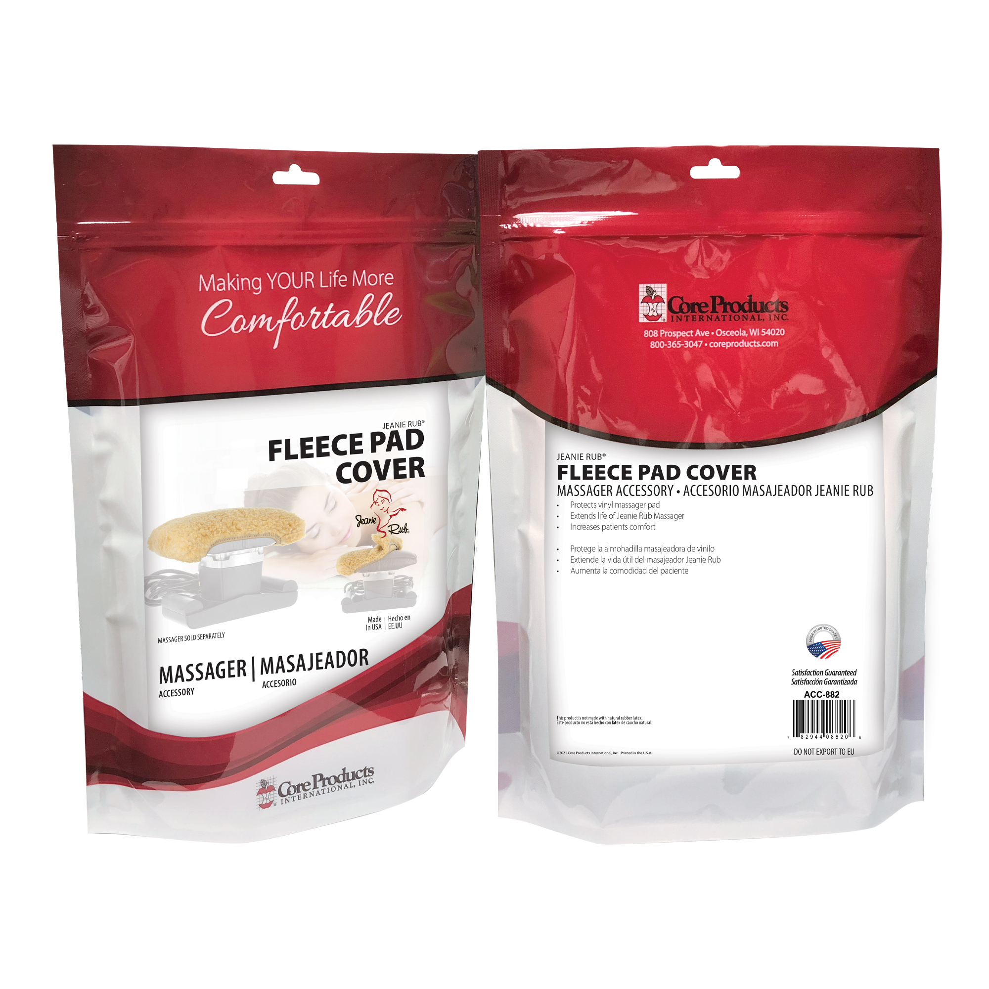 Jeanie Rub Fleece Pad Cover - physio supplies canada