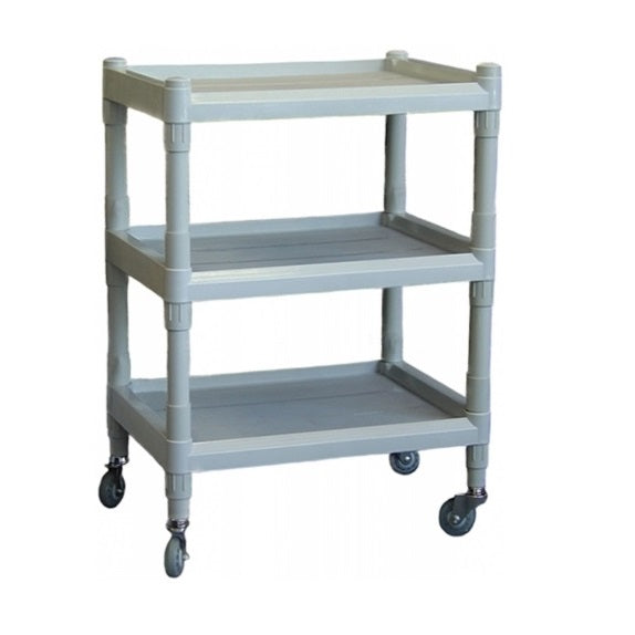 Plastic Utility Cart With 2 Shelf Side Rails