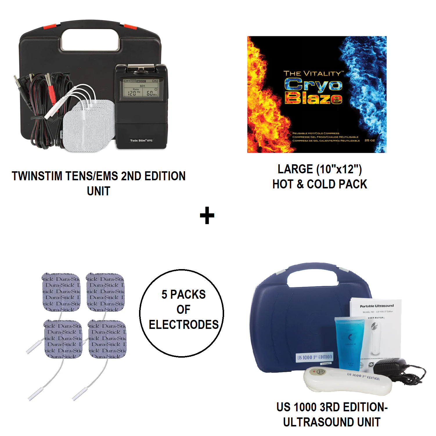 Twin Stim TENS and EMS Combo 2nd Edition - Bundle Pack - physio supplies canada