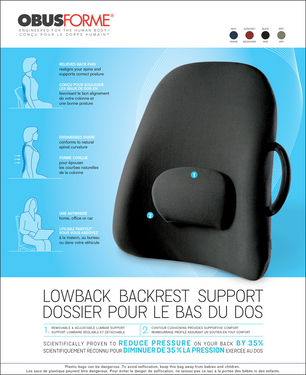 The ObusForme LowBack Backrest Support - physio supplies canada